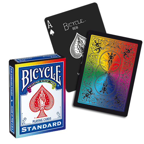 RAINBOW BACK BICYCLE ONE WAY DECK PLAYING CARDS BY DI FATTA POKER MAGIC TRICKS 